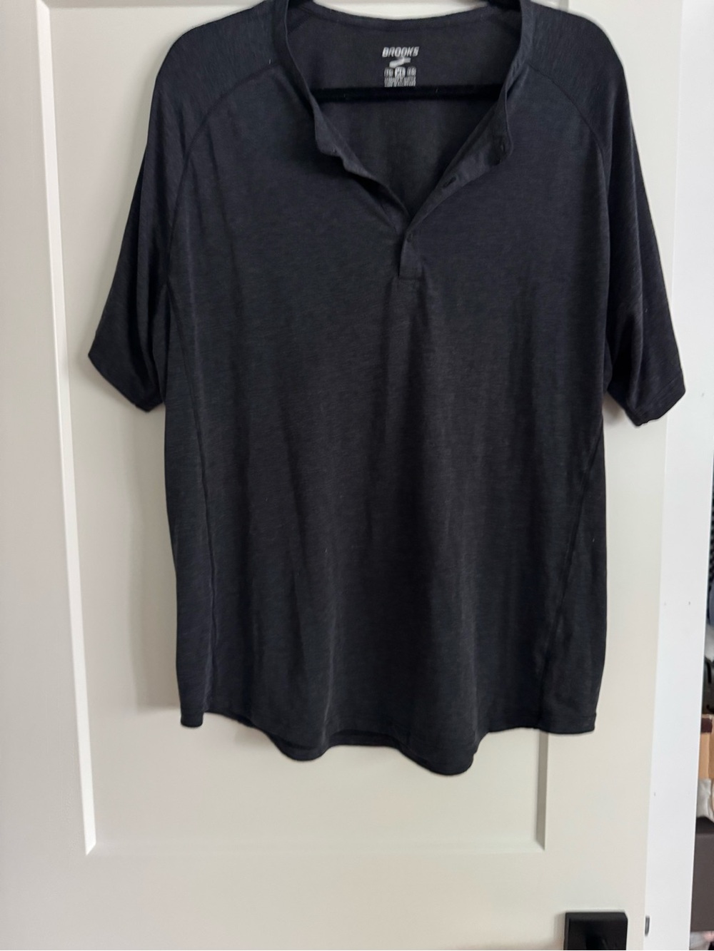 Brooks Black Short-Sleeve Henley
